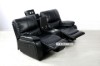 Picture of [FLOOR MODEL CLEARANCE] PASADENA Air Leather 2 Seater Reclining Sofa with Storage Console & Cup Holders & Drawer & LED Light (Black)