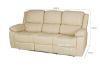 Picture of BRIGHTON Reclining Air Leather Sofa Range *Beige - 3 Seat with 2 Recliners (3RR)