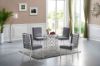 Picture of MARCANO 140 Glass Top Round 5PC Dining Set *Silver stainless steel Frame