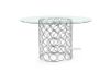 Picture of MARCANO 140 Glass Top Round 5PC Dining Set *Silver stainless steel Frame