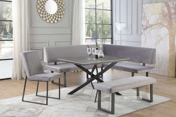 Picture of BRISTOL Dining Set with Sofa (Light Grey)