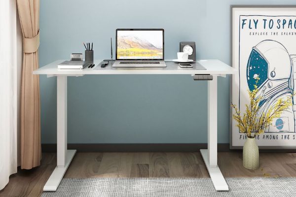 Picture of UP1 120 TWIN MOTOR Electric Height Adjustable Standing Desk (White)