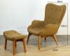 Picture of GRANT FEATHERSTON Fiberglass & Cashmere Chair with Ottoman