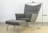 Picture of HANS J WEGNER WING Chair with Ottoman *Fiberglass & Cashmere