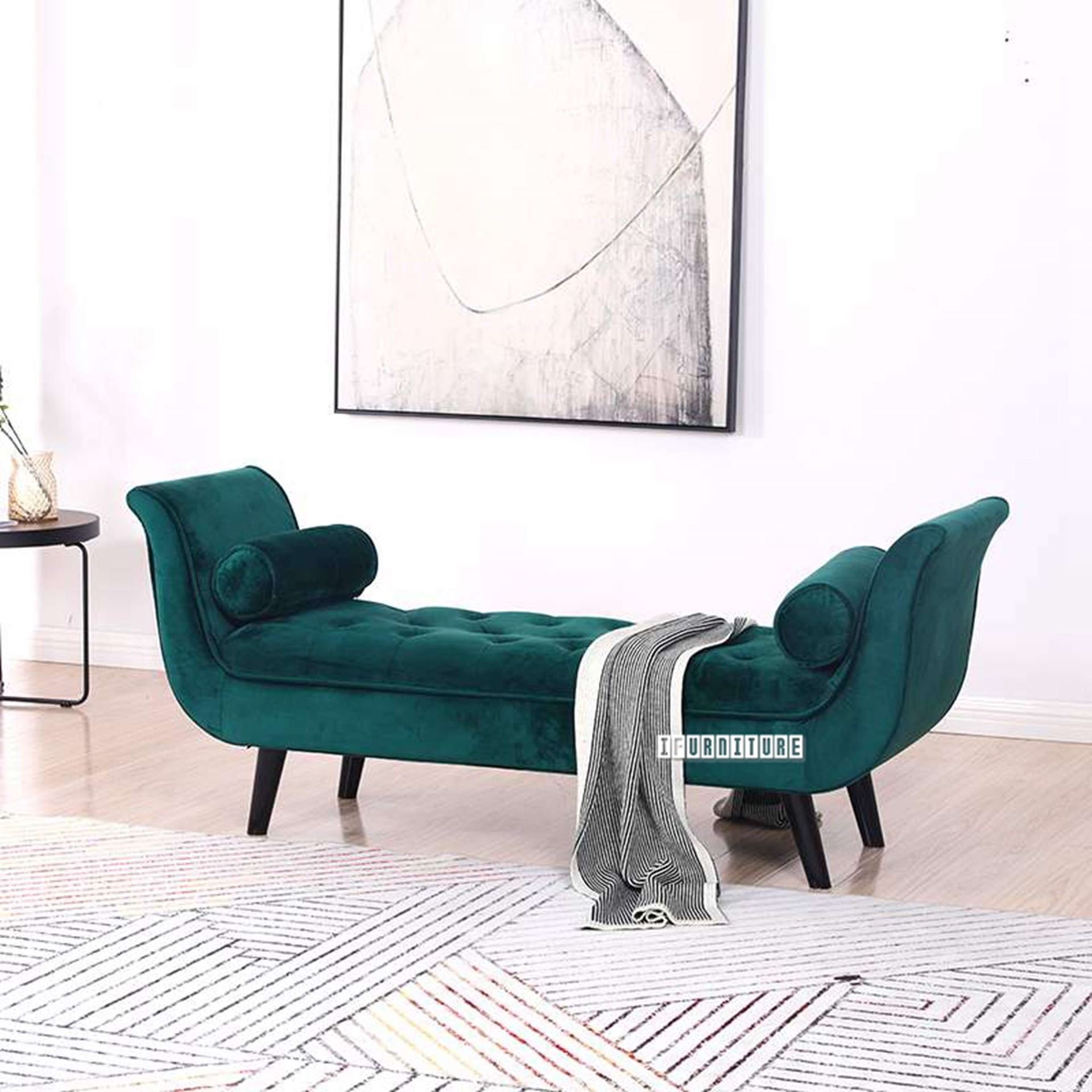 ORVA Velvet Arm Bench (Green)