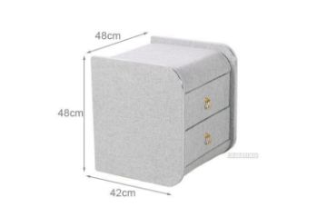 Picture of MARSH Fabric Bedside Table (Grey)