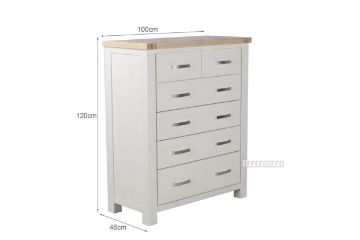 Picture of SICILY 6-Drawer Solid Wood with Ash Top Tallboy