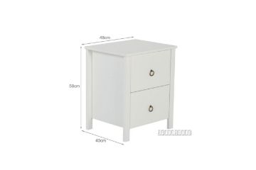 Picture of METRO 2-Drawer Bedside Table (White)