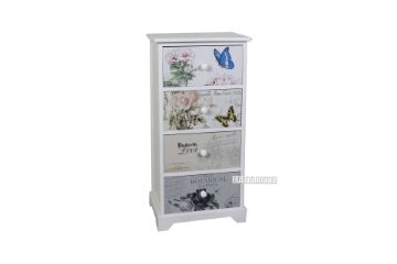 Picture of FLORIST Painted Cabinet With 4 Drawers *White