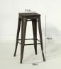 Picture of TOLIX Replica Bar Stool H76 with Rustic Elm Seat