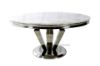 Picture of NUCCIO 150 Marble Top Stainless Round Dining Table *Light Grey