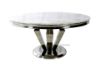 Picture of NUCCIO 150 Marble Top Stainless Round Dining Table (Light Grey)