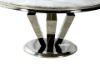 Picture of NUCCIO 150 Marble Top Stainless Round Dining Table (Light Grey)