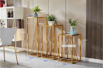 Picture of AUGUSTA Glass Top Gold Frame Side Table - Small