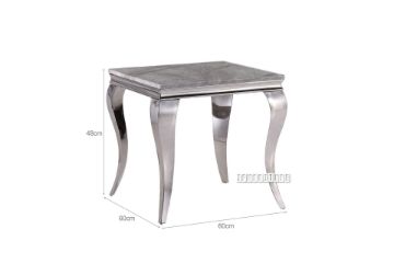 Picture of AITKEN Marble Top Stainless Steel Side Table (Grey)