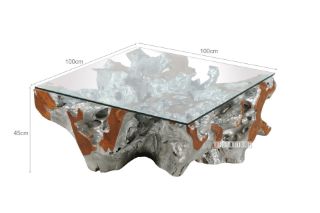 Picture of Tamarind Solid Teak Coffee Table Silver *2 sizes - Big (100*100*45)