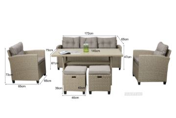 Picture of ALBANY 3+1+1 Seater Wicker Outdoor Dining Sofa Set