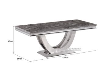 Picture of NUCCIO 130 Marble Top Stainless Steel Coffee Table (Dark Grey)