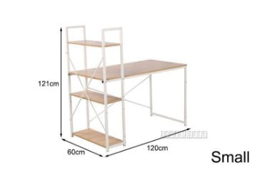 Picture of CITY 120/140 Desk with Shelf (White)