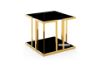 Picture of TANGO Glass Top Golden Stainless Frame End Table (Black)