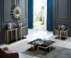 Picture of TANGO Glass Top Golden Stainless Frame End Table (Black)