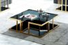 Picture of TANGO Glass Top Gold Stainless Frame Coffee Table *BLACK