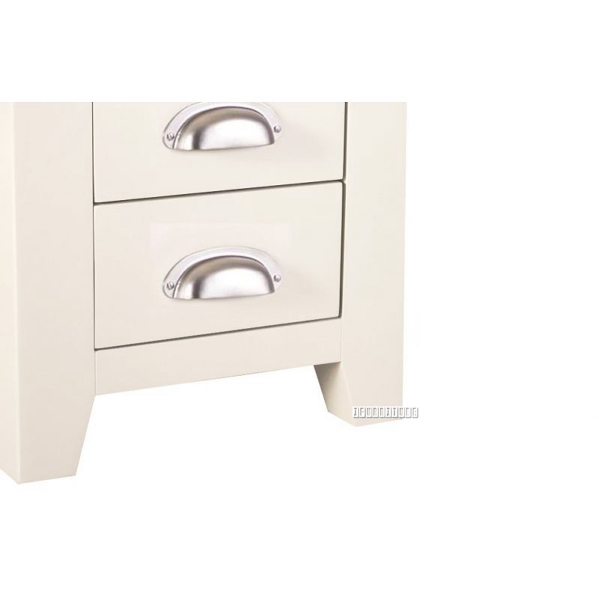 COCAMO 3 Drawer Oak Top Bedside Table (Grey)