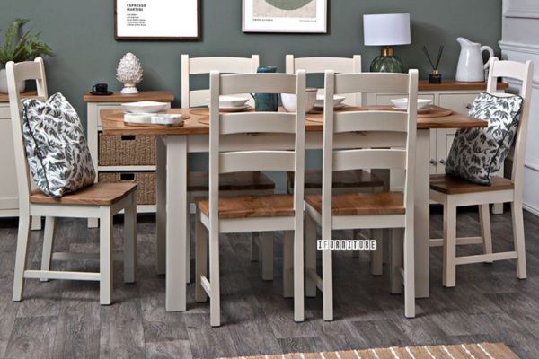 Picture of COCAMO RA 1.2M-1.6M/1.6M-2.0M Oak Top Extending Dining Table (Grey)