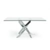 Picture of DALLAS 160 Glass top Stainless Dining Table (Silver)