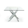 Picture of DALLAS 160 Glass top Stainless Dining Table (Silver)