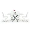 Picture of DALLAS 160 Glass top Stainless Dining Table (Silver)
