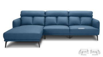 Picture of SIKORA Sectional Fabric Sofa (Blue) - Facing Left