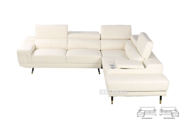 Picture of camelia sectional sofa in 100% genuine leather *white