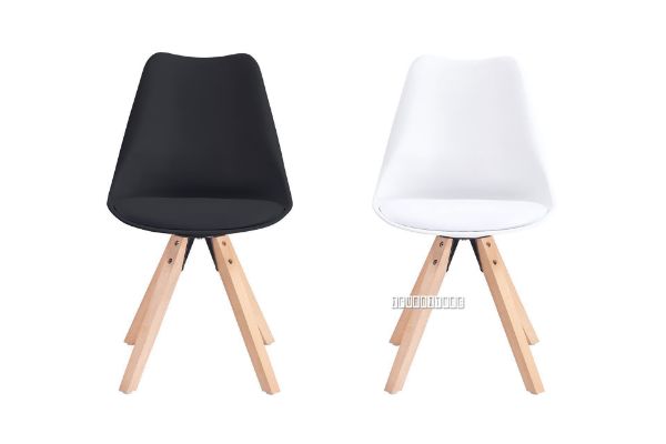 Picture of EIFFEL Beechwood Legs PU Seat Dining Chair (Black/White)