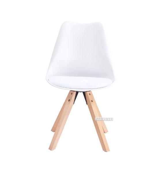 Picture of EIFFEL Beechwood Legs PU Seat Dining Chair (White) - Single