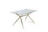 Picture of LASKY 140 Glass Top Gold Legs Dining Table