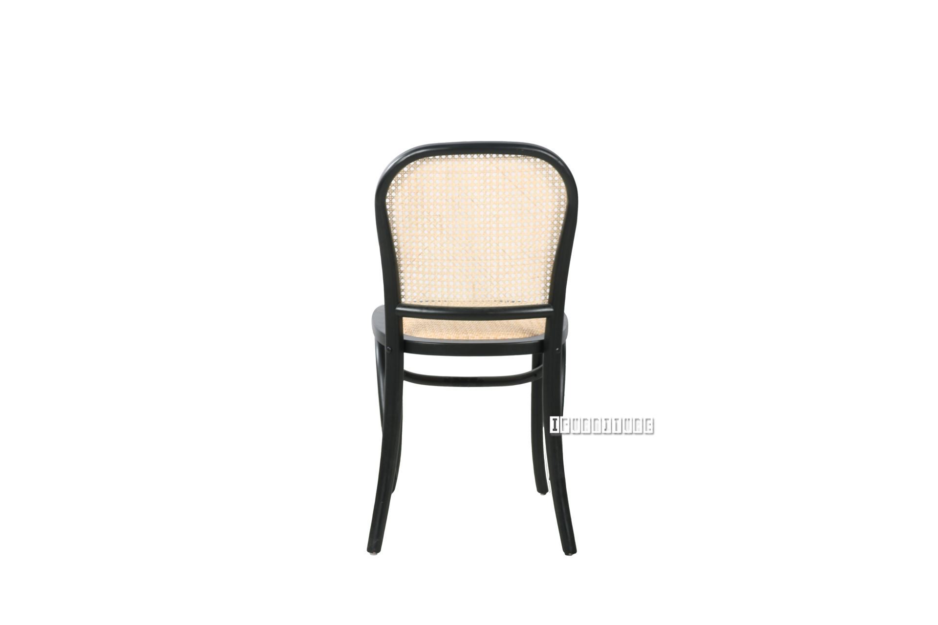 SYDNEE Solid Beech Rattan Back and Seat Dining Chair (Black)