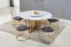 Picture of MARBELLO 7PC ROUND MARBLE TOP STAINLESS STEEL DINING SET *GOLD
