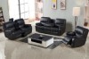 Picture of [FLOOR MODEL CLEARANCE] PASADENA Air Leather 2 Seater Reclining Sofa with Storage Console & Cup Holders & Drawer & LED Light (Black)
