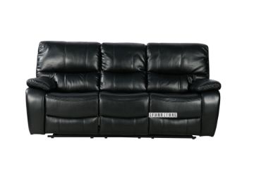 Picture of PASADENA Reclining Sofa (Black) - 3 Seat with Drop Down Console (3RRC)
