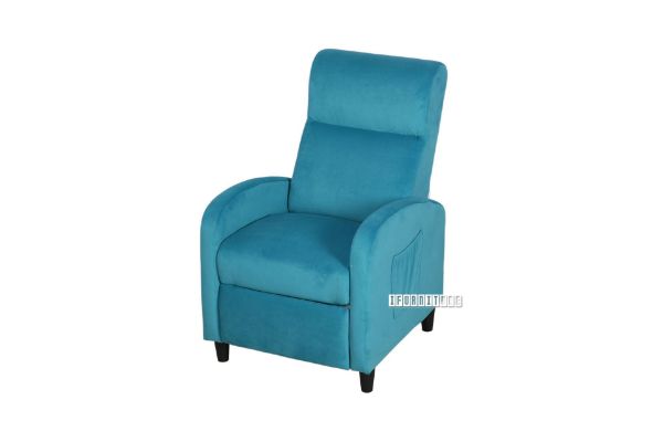 Picture of AMINAH Push Back Reclining Velvet Chair (Blue)