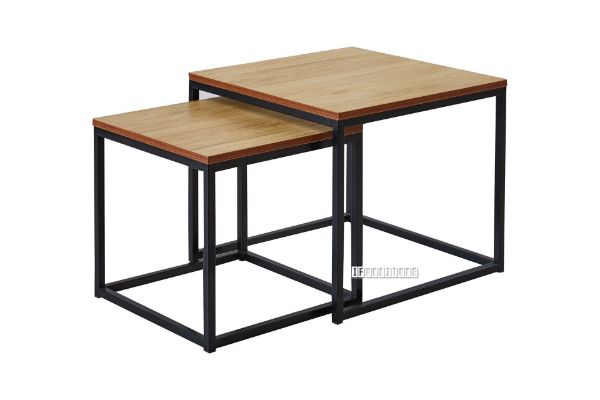 Picture of HENMAN Square Nesting Table *Oak and Black