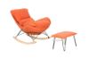 Picture of LOBSTER Fabric Rocking Chair With Footstool *Salamander Orange