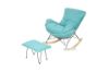 Picture of LOBSTER Fabric Rocking Chair With Footstool *Blue