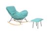 Picture of LOBSTER Fabric Rocking Chair With Footstool *Blue