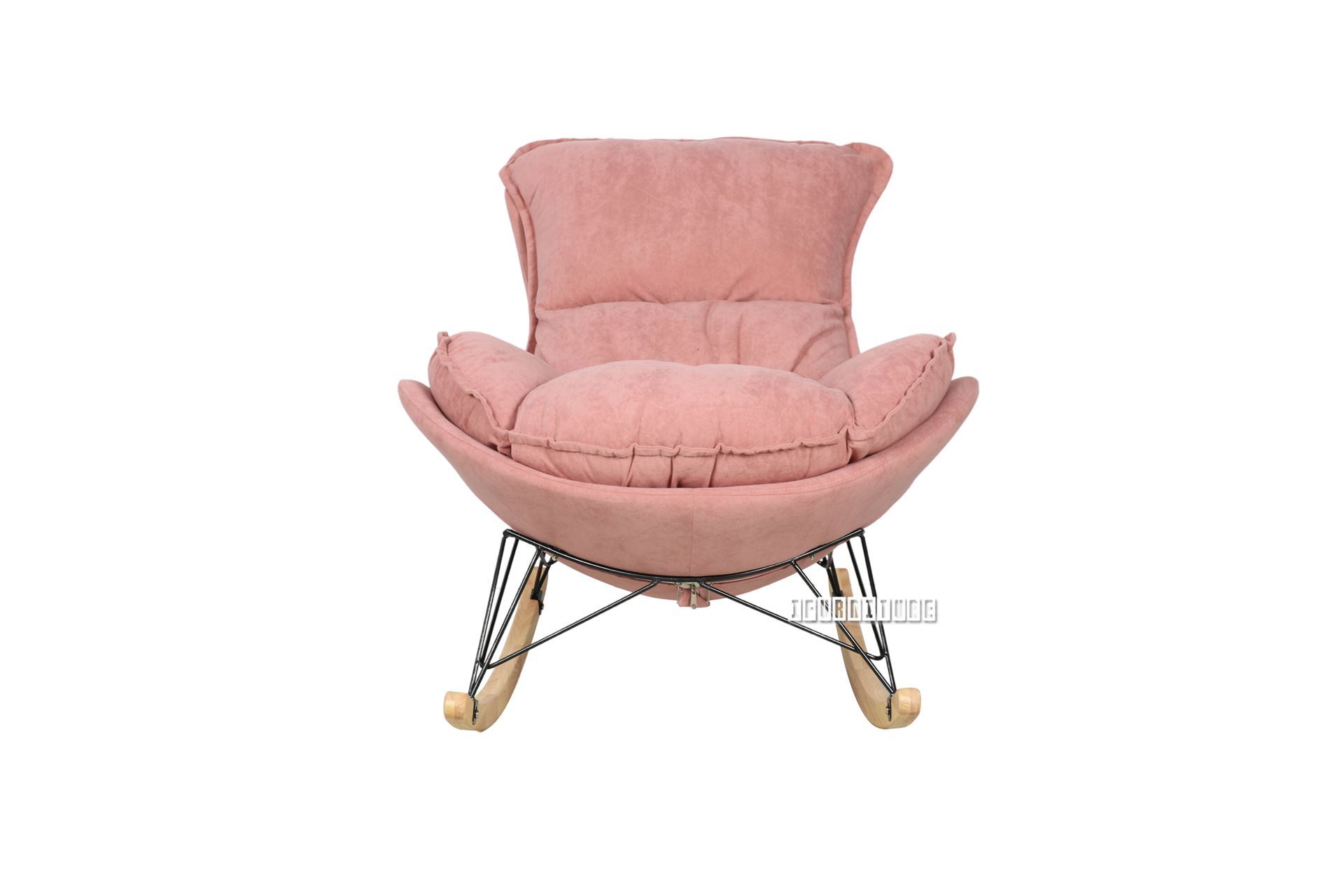LOBSTER Fabric Rocking Chair With Footstool *Pink