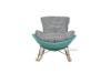 Picture of LOBSTER Fabric Rocking Chair With Footstool *Houndstooth and Blue