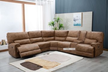 Picture of STARC Modular Power Recliner Sectional Sofa with Console (Air Leather in Sandstone Colour)
