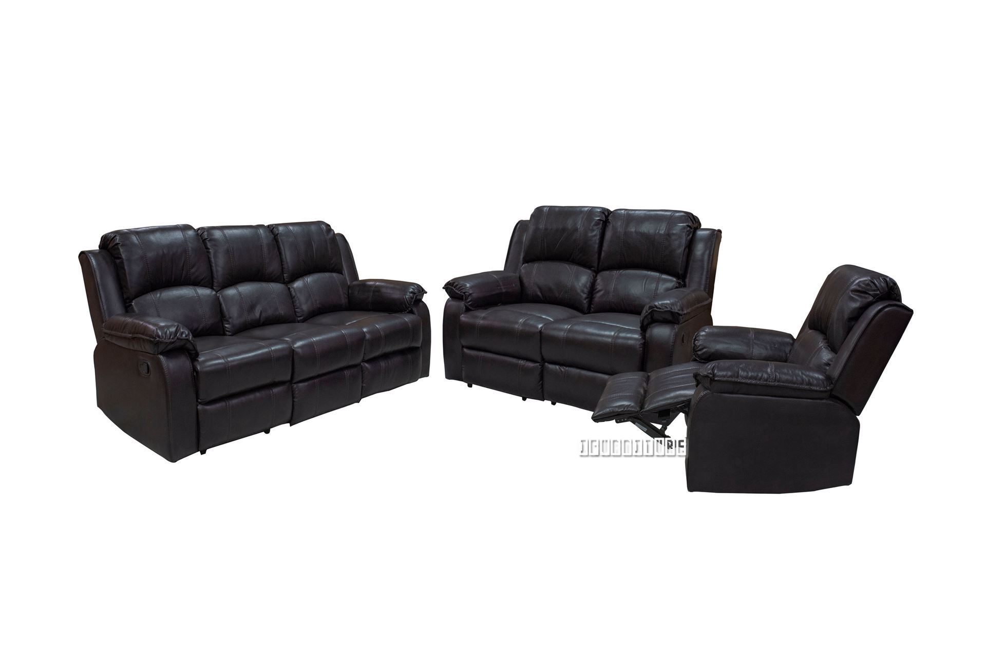 DOCKLAND Air Leather Reclining Sofa Range (Dark Brown)