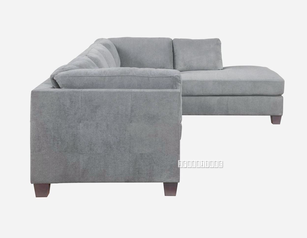 NEWTON Fabric Sectional Sofa (Light Grey) Chaise Facing Right without